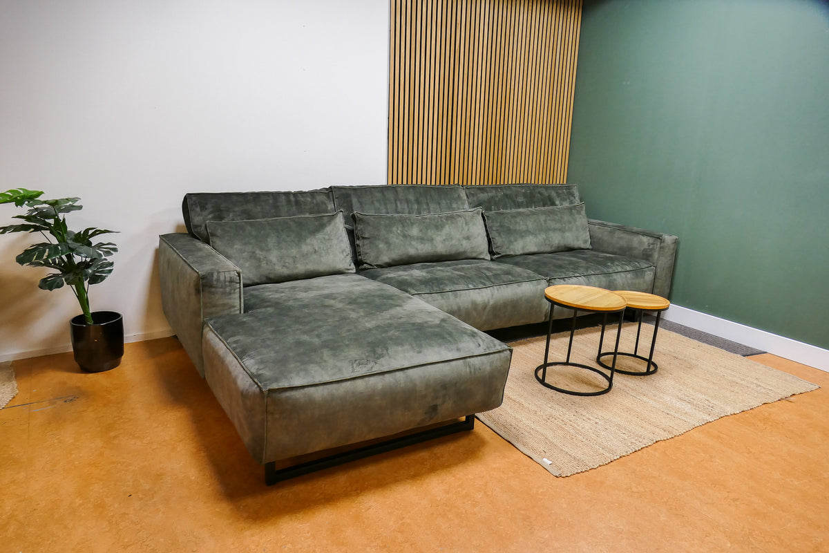 Refurbished Chaise Longue XL Velvet Groen