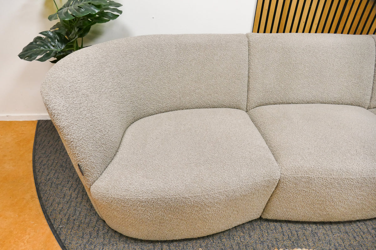 Refurbished 3 Zits Bank Woood Beige Teddystof