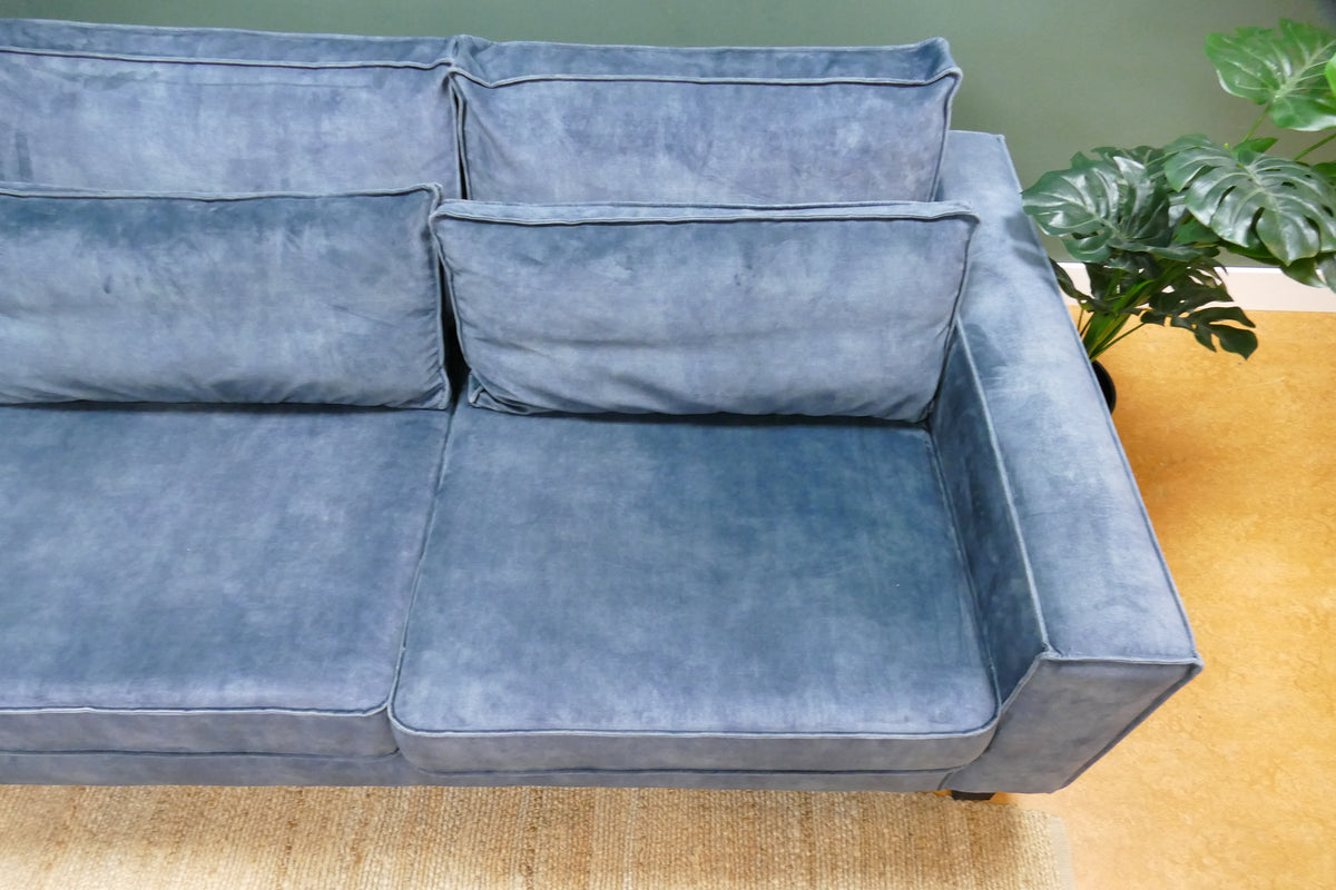 Refurbished Lounge Hoekbank Zen Lifestyle Velvet Blauw