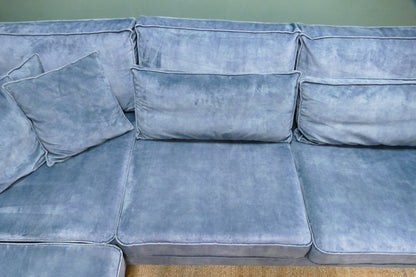 Refurbished Lounge Hoekbank Zen Lifestyle Velvet Blauw