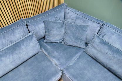 Refurbished Lounge Hoekbank Zen Lifestyle Velvet Blauw