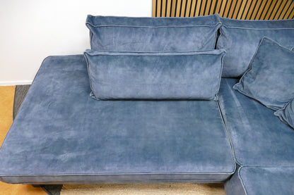 Refurbished Lounge Hoekbank Zen Lifestyle Velvet Blauw