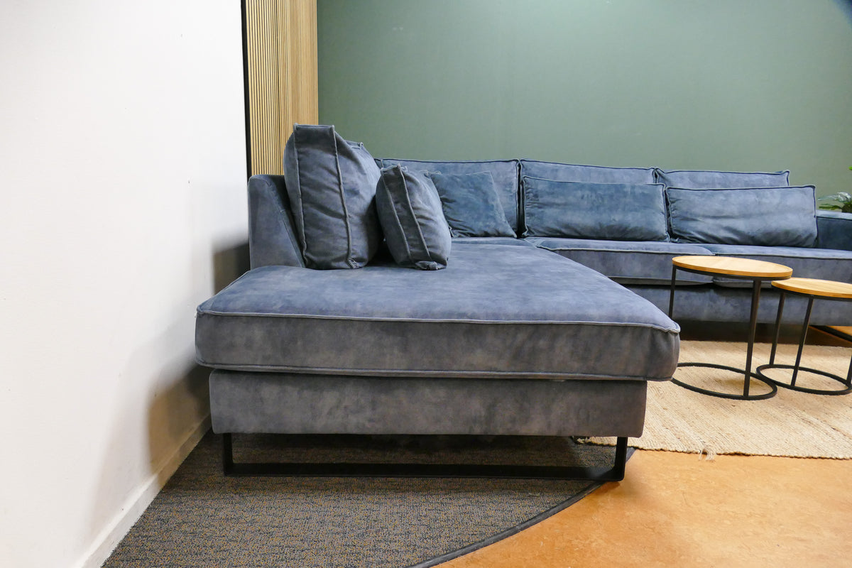 Refurbished Lounge Hoekbank Zen Lifestyle Velvet Blauw