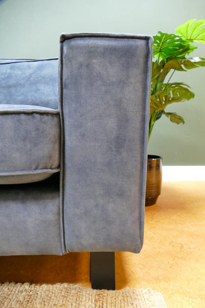 Refurbished Lounge Hoekbank Zen Lifestyle Velvet Blauw