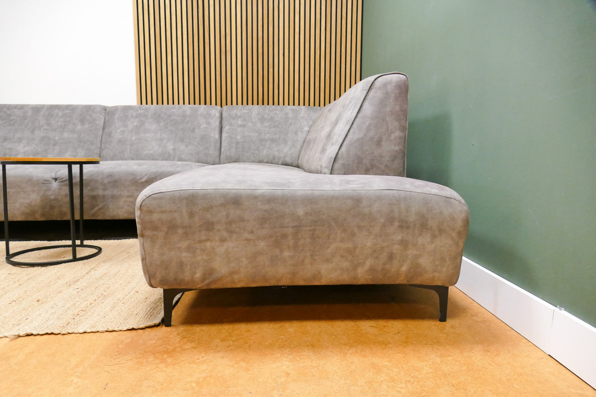 Refurbished Hoekbank Sevn Tessa Velvet Grijs