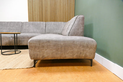 Refurbished Hoekbank Sevn Tessa Velvet Grijs