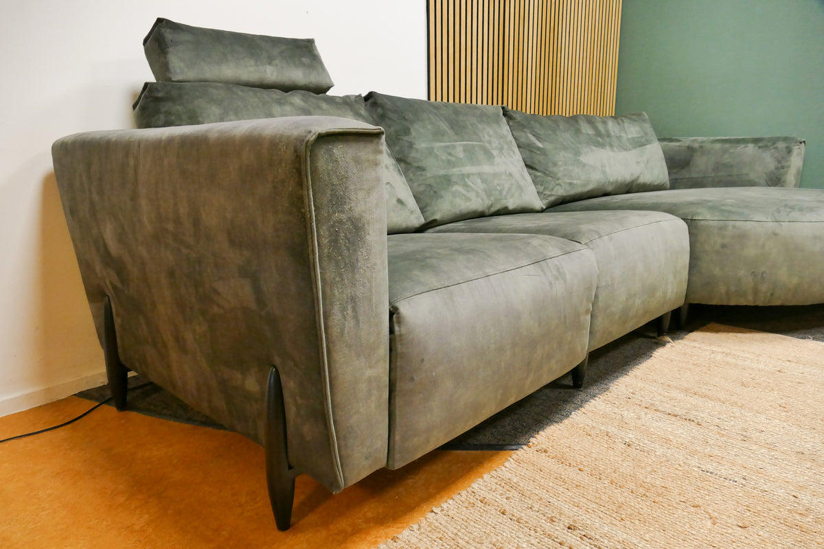 Refurbished Chaise Longue Elektrisch Velvet Groen