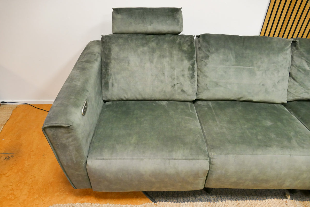 Refurbished Chaise Longue Elektrisch Velvet Groen