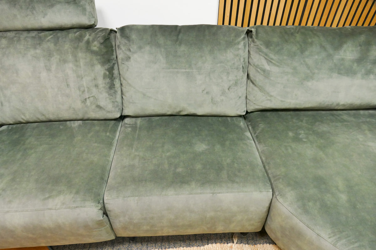 Refurbished Chaise Longue Elektrisch Velvet Groen