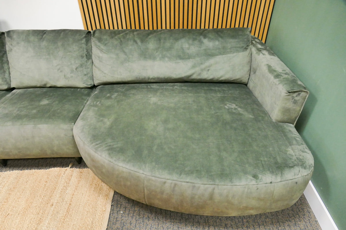 Refurbished Chaise Longue Elektrisch Velvet Groen
