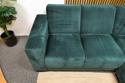 Refurbished Kleine Hoekbank Velvet Donkergroen