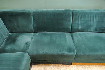 Refurbished Kleine Hoekbank Velvet Donkergroen