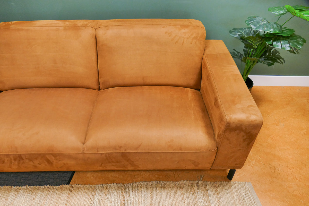Refurbished Montel Hoekbank Microvezel Cognac
