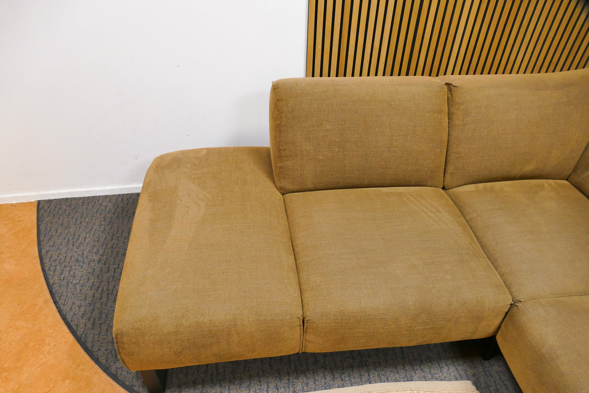 Refurbished Hoekbank Bruin Brons Gemeleerd