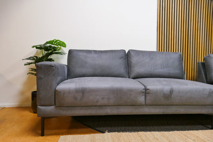 Refurbished Brede Chaise Longue Microvezel Antraciet