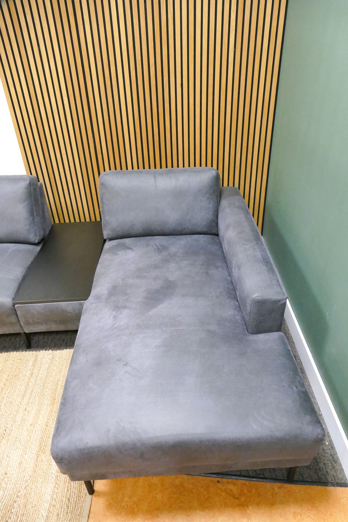 Refurbished Brede Chaise Longue Microvezel Antraciet