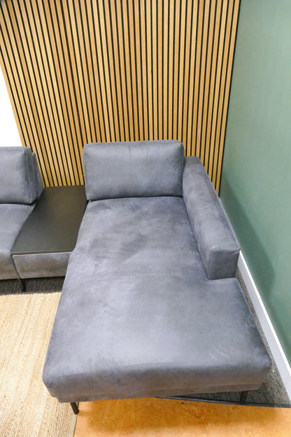 Refurbished Brede Chaise Longue Microvezel Antraciet