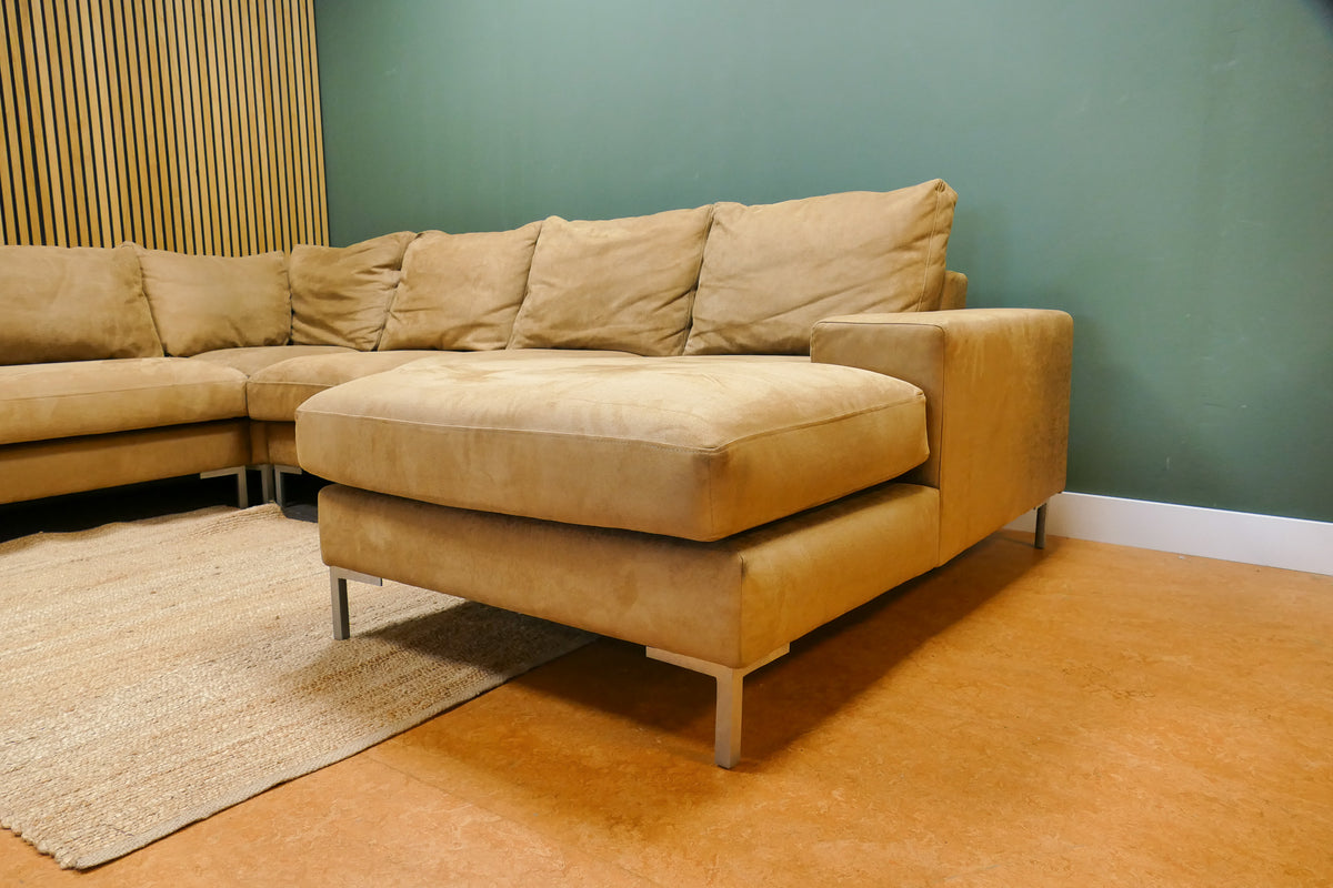 Refurbished Grote U bank Microvezel Camel bruin