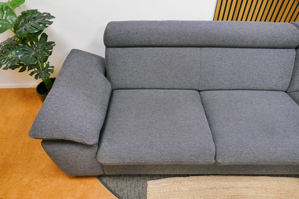 Refurbished Hoekbank Antraciet Verstelbare Hoofdsteunen