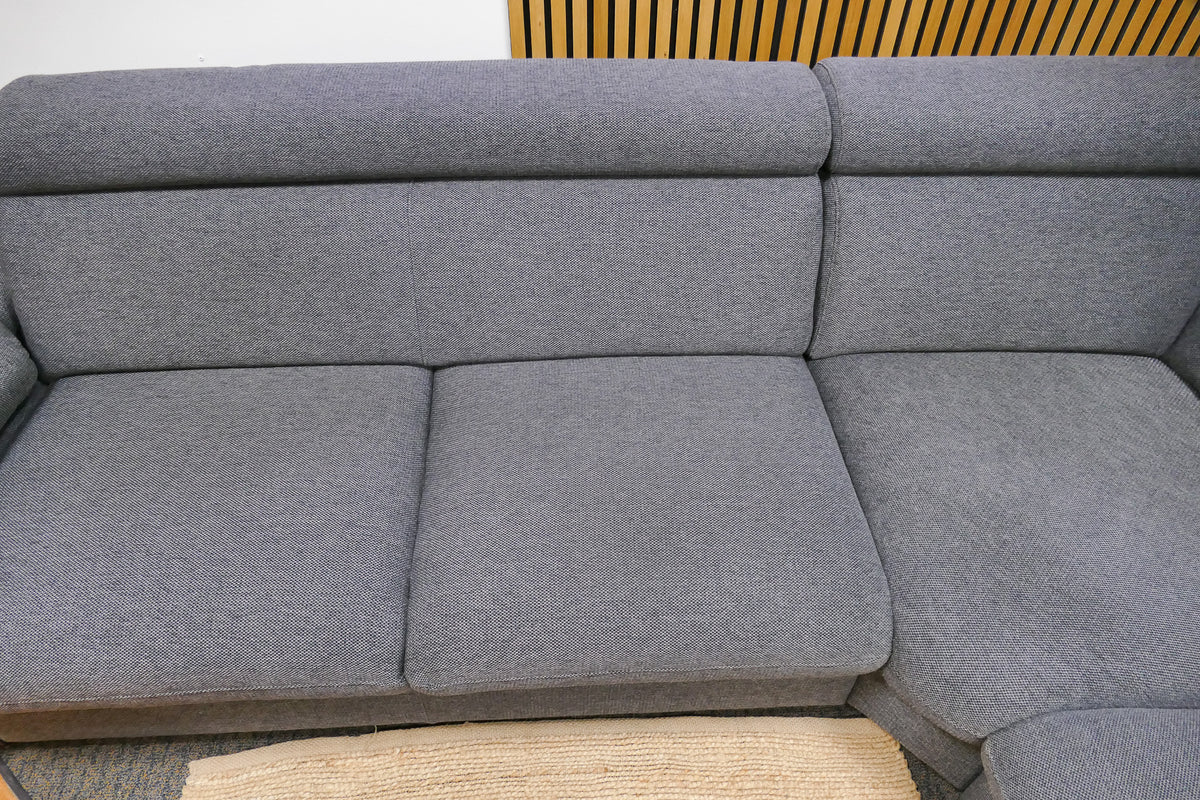 Refurbished Hoekbank Antraciet Verstelbare Hoofdsteunen