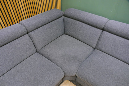 Refurbished Hoekbank Antraciet Verstelbare Hoofdsteunen