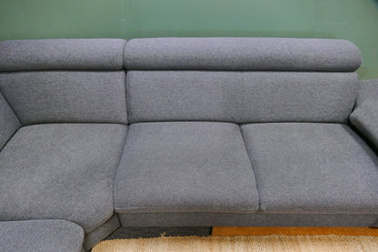 Refurbished Hoekbank Antraciet Verstelbare Hoofdsteunen