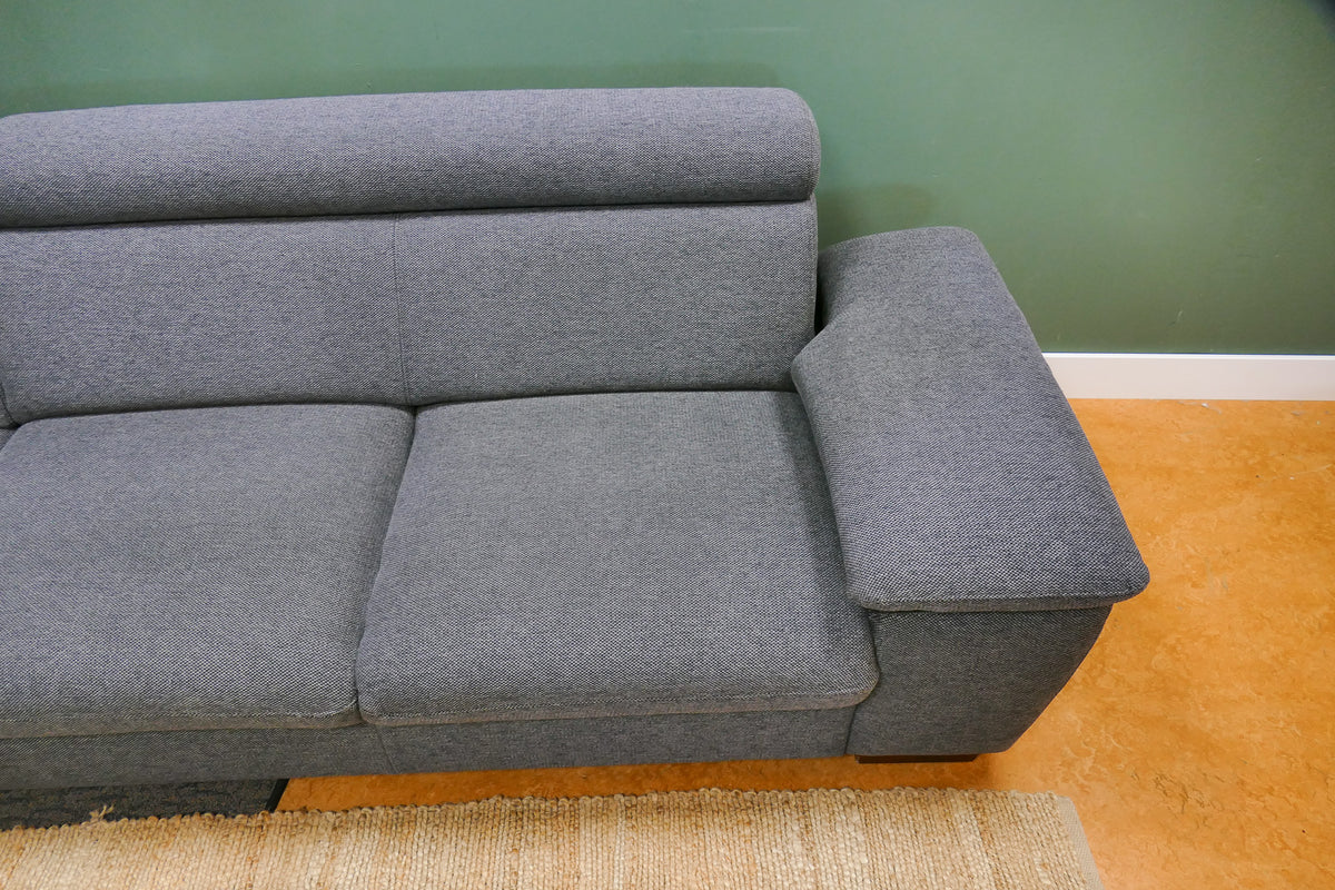 Refurbished Hoekbank Antraciet Verstelbare Hoofdsteunen