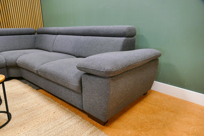 Refurbished Hoekbank Antraciet Verstelbare Hoofdsteunen