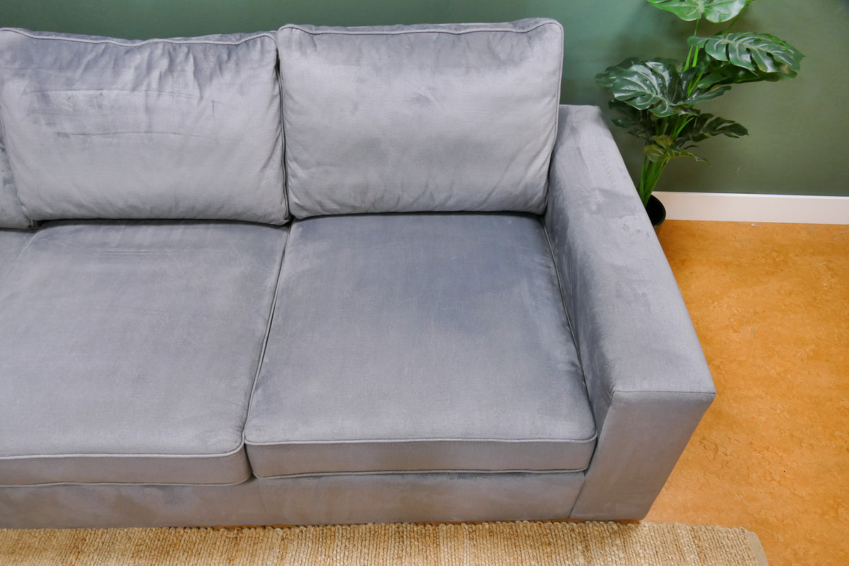 Refurbished Chaise Longue Velvet Lichtgrijs