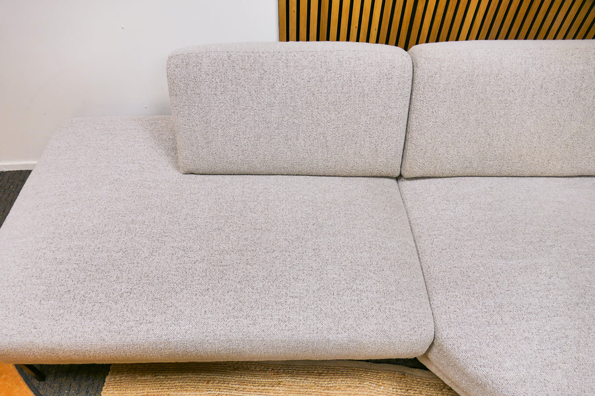 Refurbished Hoekbank Grijs Bouclé