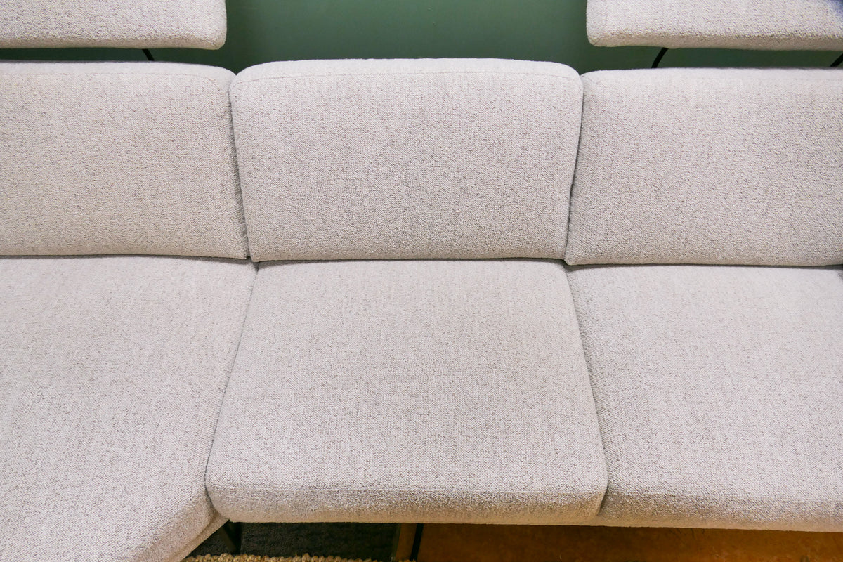 Refurbished Hoekbank Grijs Bouclé