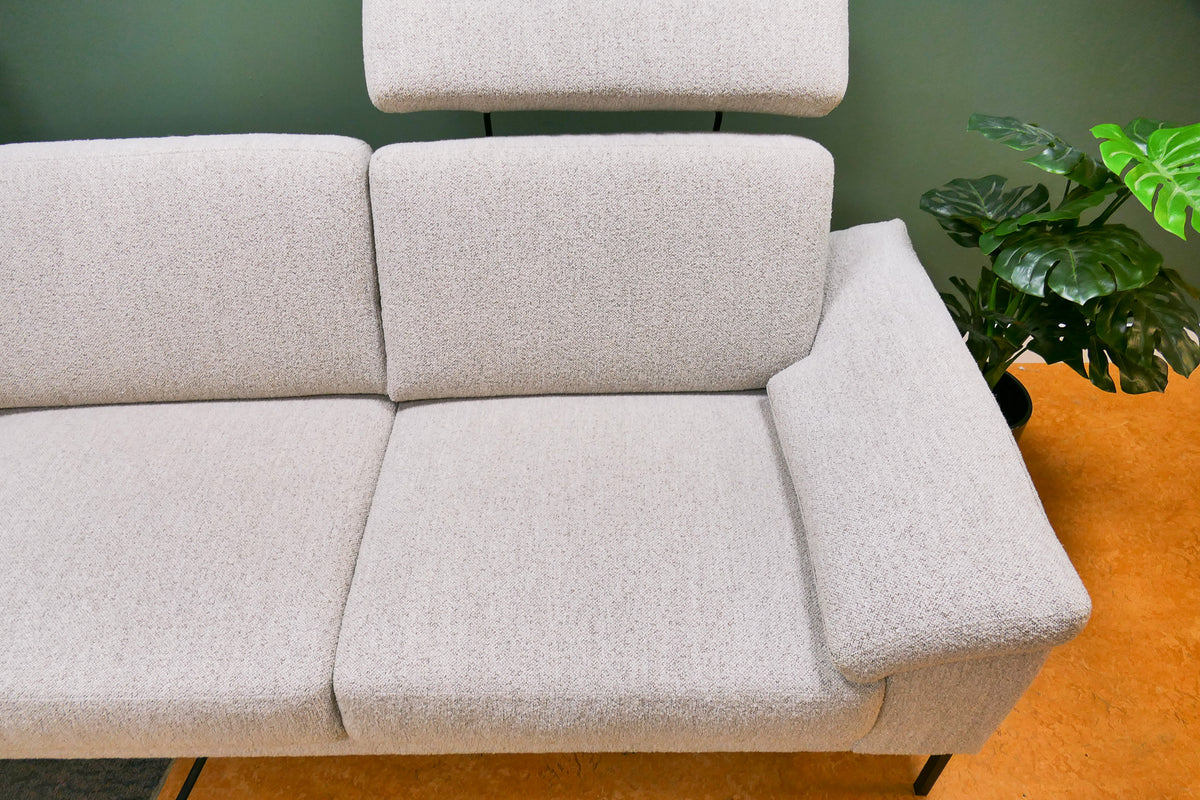 Refurbished Hoekbank Grijs Bouclé