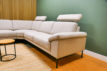 Refurbished Hoekbank Grijs Bouclé
