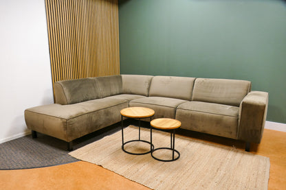 Refurbished Hoekbank Bruingroen