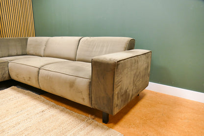 Refurbished Hoekbank Bruingroen