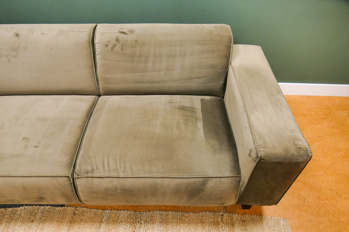 Refurbished Hoekbank Bruingroen