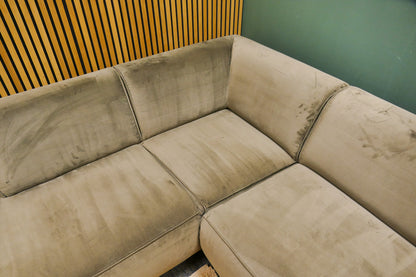 Refurbished Hoekbank Bruingroen
