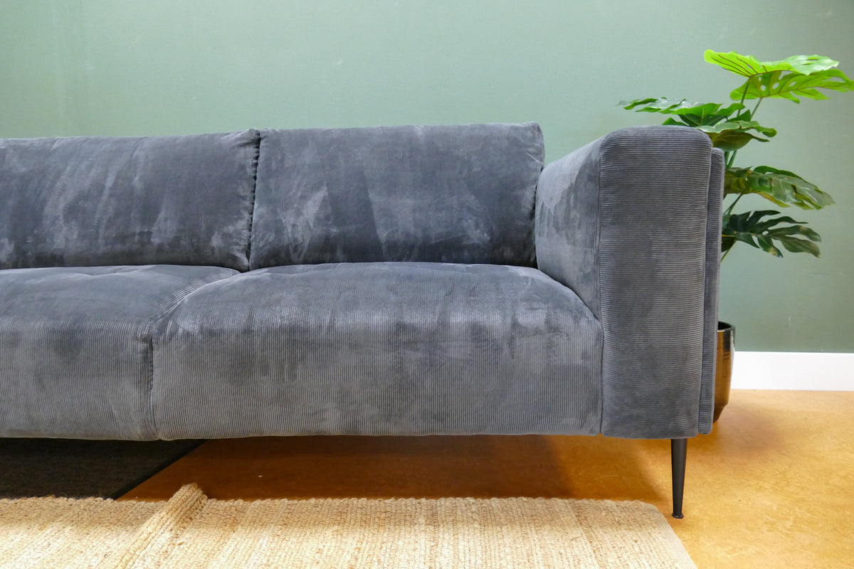 Refurbished Chaise Longue Trendhopper Ribstof Blauw