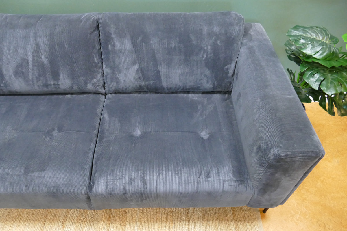 Refurbished Chaise Longue Trendhopper Ribstof Blauw