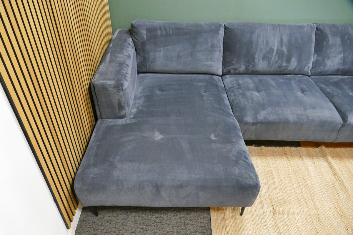 Refurbished Chaise Longue Trendhopper Ribstof Blauw
