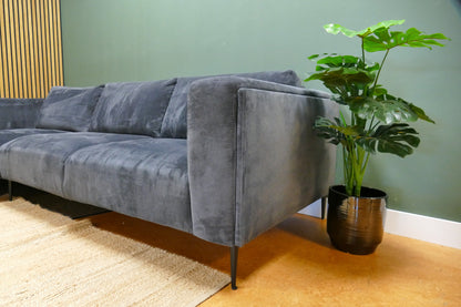 Refurbished Chaise Longue Trendhopper Ribstof Blauw