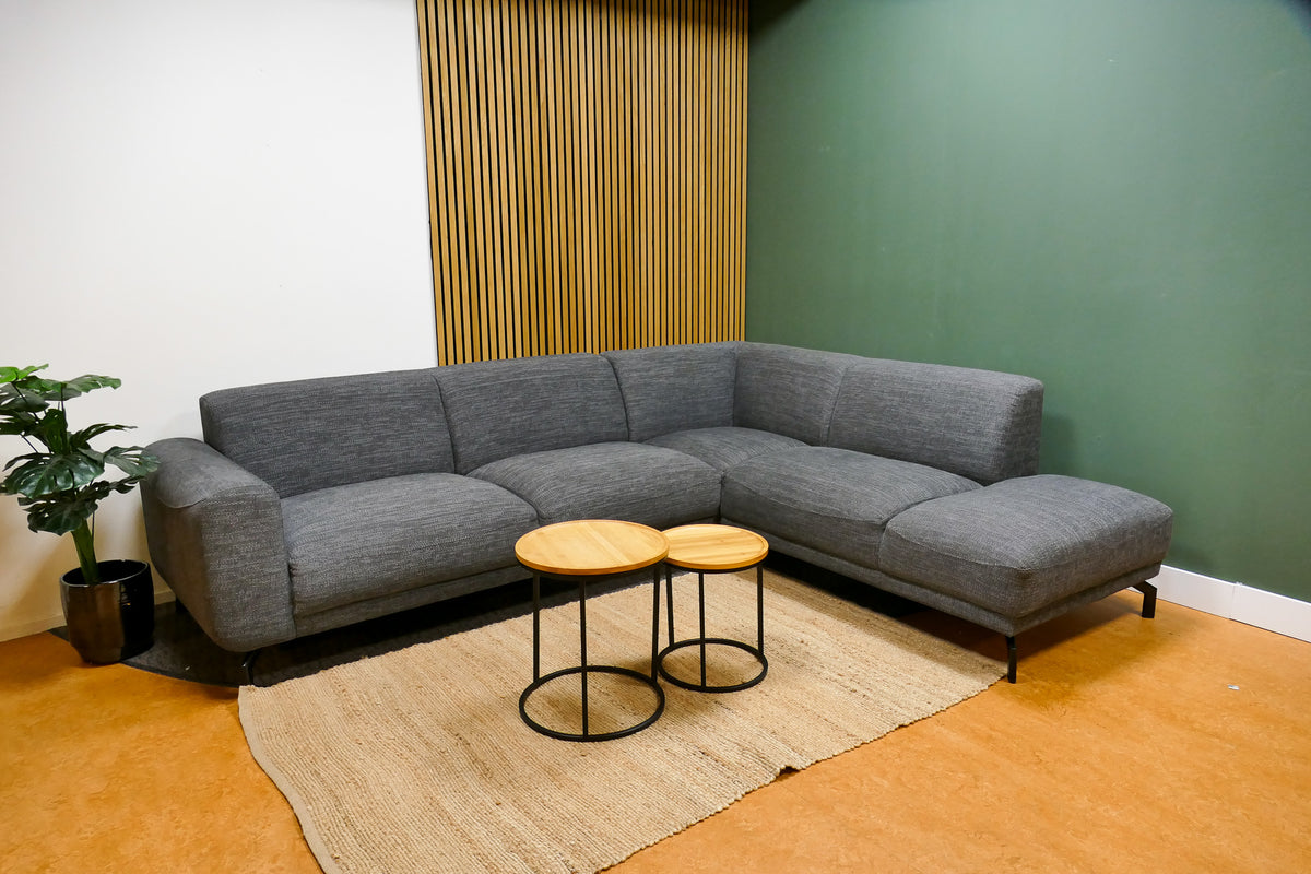 Refurbished DFS Hoekbank Antraciet Gemeleerd