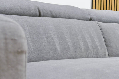 Refurbished Brede Bank met Chaise Longue Grijs