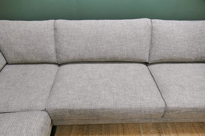 Refurbished Hoekbank + Hocker Grijs Beige