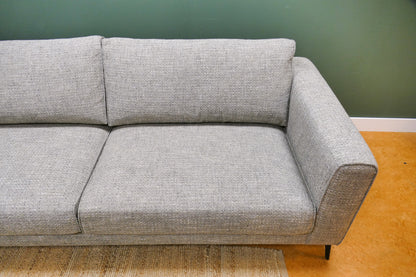 Refurbished Hoekbank + Hocker Grijs Beige