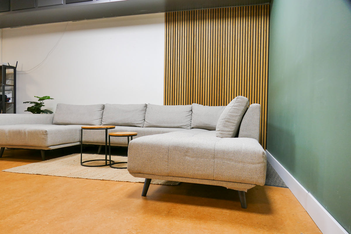 Refurbished Passe Partout Gianni U Bank Gemeleerd Grijs