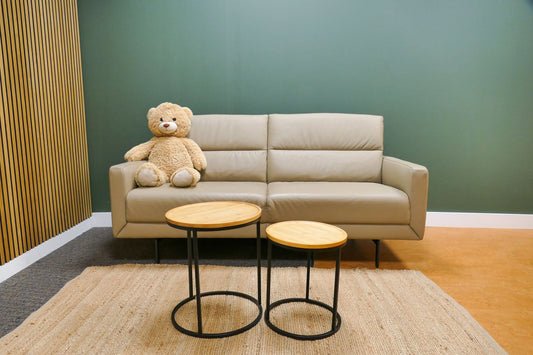 Refurbished 2,5 Zits Bank Prominent T501 Beige Leer