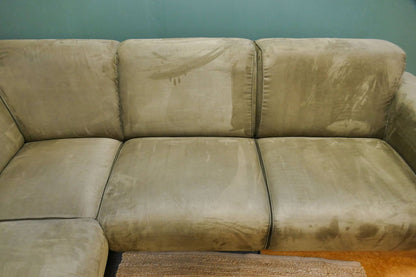 Refurbished Moderne Hoekbank Olijfgroen Microvezel