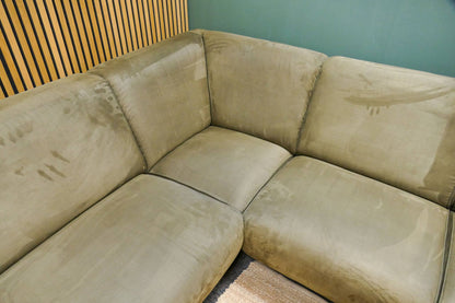 Refurbished Moderne Hoekbank Olijfgroen Microvezel