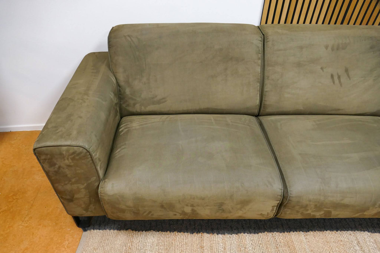 Refurbished Moderne Hoekbank Olijfgroen Microvezel